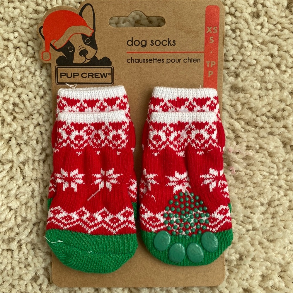 Dog holiday socks, size XS